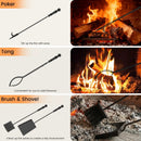 5-Pieces Fireplace Tool Set Indoor Outdoor Fire Place Set Tools with Aluminum Handles by LJGDeals