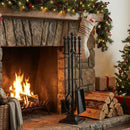 5-Pieces Fireplace Tool Set Indoor Outdoor Fire Place Set Tools with Aluminum Handles by LJGDeals