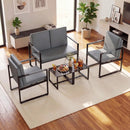 5 Pieces Living Room Set with 2 Accent Chairs and 2 Coffee Tables by LJGDeals