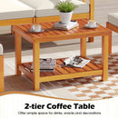 5 Pieces Acacia Wood Patio Lounge Chair Set with Ottomans and Cushions-White by LJGDeals
