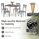 5 Pieces Dining Table Set with Metal Frame for Kitchen Dining Room-Gray by LJGDeals