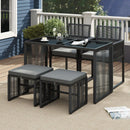5 Pieces Outdoor Conversation Set with Removable Cushions for Backyard Porch-Gray by LJGDeals