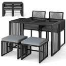 5 Pieces Outdoor Conversation Set with Removable Cushions for Backyard Porch-Gray by LJGDeals