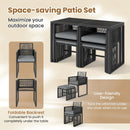 5 Pieces Outdoor Conversation Set with Removable Cushions for Backyard Porch-Gray by LJGDeals