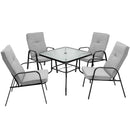 5 Pieces Outdoor Dining Set with 4 Stackable Chair and High-Back Cushions by DirectDeals