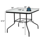 5 Pieces Outdoor Dining Set with 4 Stackable Chair and High-Back Cushions by DirectDeals