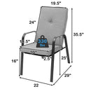 5 Pieces Outdoor Dining Set with 4 Stackable Chair and High-Back Cushions by DirectDeals