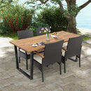 5 Pieces Patio Wicker Chair and Dining Table Set with 2 Inch Umbrella Hole by DirectDeals