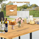 5 Pieces Patio Rattan Dining Set with Umbrella Hole for Poolside Backyard by LJGDeals