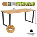 5 Pieces Patio Rattan Dining Set with Umbrella Hole for Poolside Backyard by LJGDeals