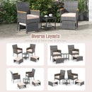 5 Pieces Patio Conversation Set with Soft Cushions and Ottomans-Beige by LJGDeals