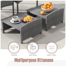 5 Pieces Patio Conversation Set with Soft Cushions and Ottomans-Beige by LJGDeals