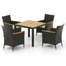 5 Pieces Patio Dining Table Set for 4 with Umbrella Hole by LJGDeals