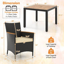 5 Pieces Patio Dining Table Set for 4 with Umbrella Hole by LJGDeals