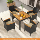 5 Pieces Patio Dining Table Set for 4 with Umbrella Hole by LJGDeals