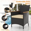 5 Pieces Patio Dining Table Set for 4 with Umbrella Hole by DirectDeals