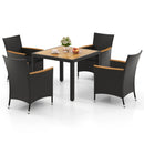 5 Pieces Patio Dining Table Set for 4 with Umbrella Hole by LJGDeals