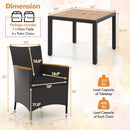 5 Pieces Patio Dining Table Set for 4 with Umbrella Hole by LJGDeals
