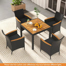 5 Pieces Patio Dining Table Set for 4 with Umbrella Hole by LJGDeals