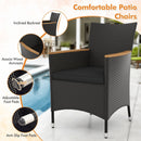 5 Pieces Patio Dining Table Set for 4 with Umbrella Hole by DirectDeals