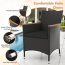 5 Pieces Patio Dining Table Set for 4 with Umbrella Hole by LJGDeals
