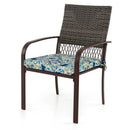 5 Pieces Patio Dining Set 4 Cushioned Rattan Armchairs and Square Table by LJGDeals