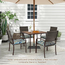 5 Pieces Patio Dining Set 4 Cushioned Rattan Armchairs and Square Table by LJGDeals