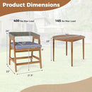 5 Pieces Patio Dining Set with Cushions and PE Rattan Backrest for Garden and Backyard by DirectDeals