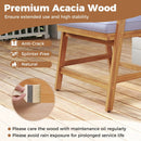 5 Pieces Patio Dining Set with Cushions and PE Rattan Backrest for Garden and Backyard by DirectDeals