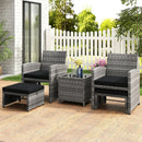5 Pieces Patio Furniture Set PE Wicker Outdoor Lounge Chairs with 2 Ottomans by LJGDeals