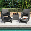 5 Pieces Patio Furniture Set PE Wicker Outdoor Lounge Chairs with 2 Ottomans by LJGDeals