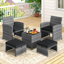 5 Pieces Patio Furniture Set PE Wicker Outdoor Lounge Chairs with 2 Ottomans by LJGDeals
