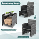 5 Pieces Patio Furniture Set PE Wicker Outdoor Lounge Chairs with 2 Ottomans by LJGDeals