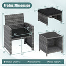 5 Pieces Patio Furniture Set PE Wicker Outdoor Lounge Chairs with 2 Ottomans