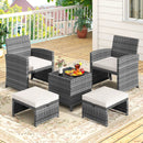 5 Pieces Patio Furniture Set PE Wicker Outdoor Lounge Chairs with 2 Ottomans by LJGDeals
