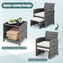 5 Pieces Patio Furniture Set PE Wicker Outdoor Lounge Chairs with 2 Ottomans by LJGDeals