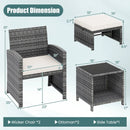 5 Pieces Patio Furniture Set PE Wicker Outdoor Lounge Chairs with 2 Ottomans by LJGDeals