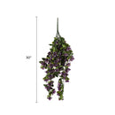 Purple Bougainvillea Artificial Hanging Plant Set of 5 35in – UV Resistant