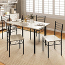 5 Pieces Wood Metal Dining Table Set with 4 Chairs by LJGDeals