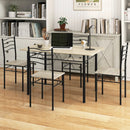 5 Pieces Wood Metal Dining Table Set with 4 Chairs by LJGDeals