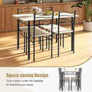 5 Pieces Wood Metal Dining Table Set with 4 Chairs by LJGDeals