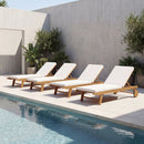 Adjustable Patio Chaise Lounge with Cushion and Wheels by LJGDeals