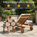Adjustable Patio Chaise Lounge with Cushion and Wheels by LJGDeals