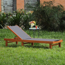 Adjustable Wood Chaise Lounge Chair with 5-Position Backrest by LJGDeals