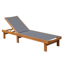 Adjustable Wood Chaise Lounge Chair with 5-Position Backrest by LJGDeals