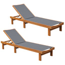Adjustable Wood Chaise Lounge Chair with 5-Position Backrest by DirectDeals