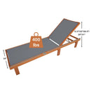 Adjustable Wood Chaise Lounge Chair with 5-Position Backrest by LJGDeals