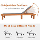Adjustable Wood Chaise Lounge Chair with 5-Position Backrest by LJGDeals