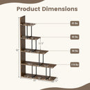5-Tier Stepped Bookshelf 62" Tall with Metal Frame by LJGDeals