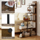 5-Tier Stepped Bookshelf 62" Tall with Metal Frame by LJGDeals